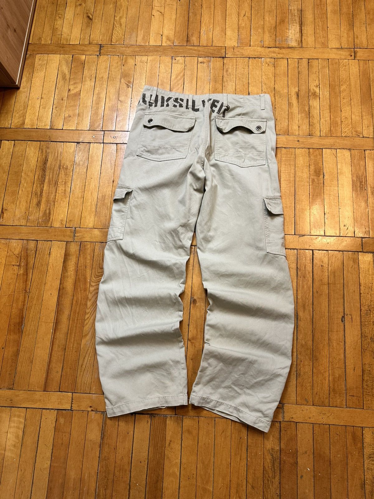Quiksilver 🔥 Vintage 1990s Quiksilver Logo Cargo Baggy Skater Pants Size US 34 / EU 50 - 2 Thumbnail