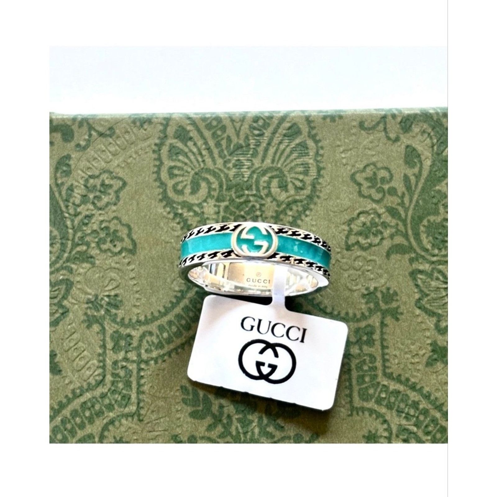 Gucci Gucci Interlocking G Enamel Band Ring - Size 11 Size ONE SIZE - 3 Thumbnail