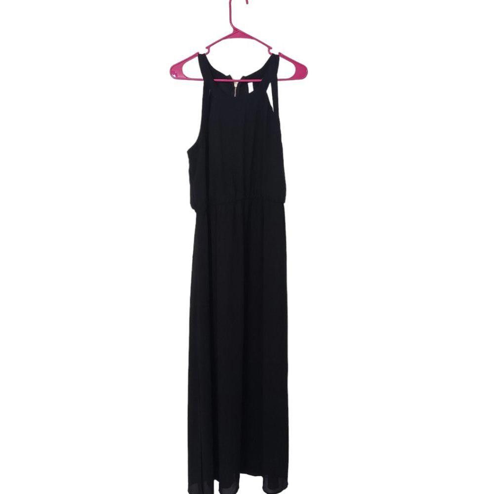 Designer CT417 Xhilaration Long Black Sleeveless Evening Gown L Size L / US 10 / IT 46 - 3 Thumbnail