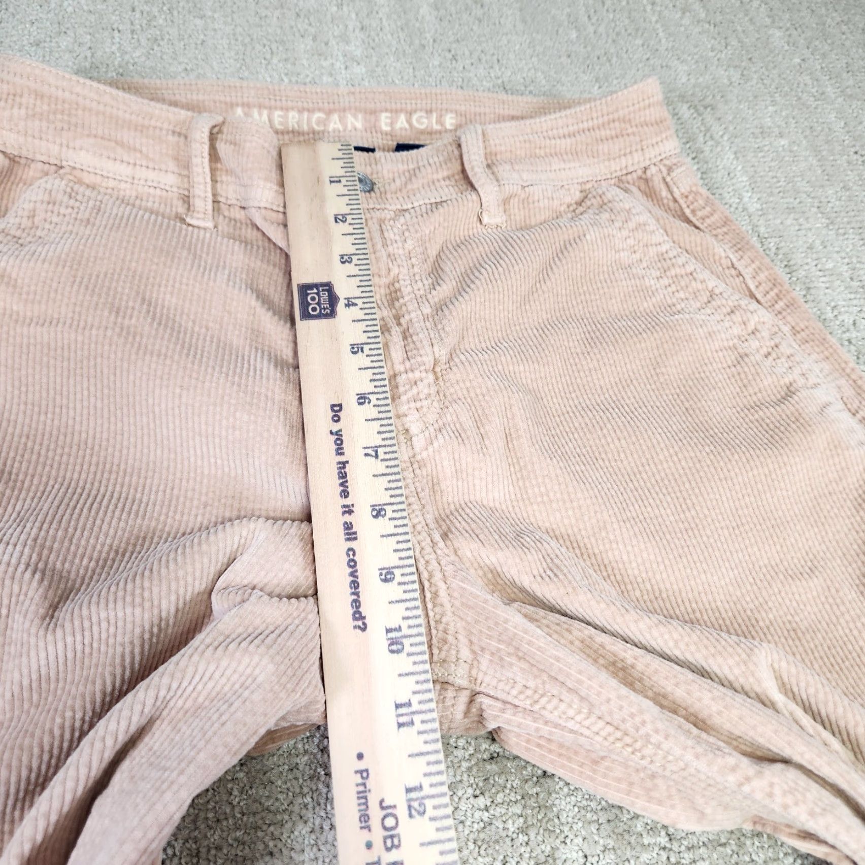 American Eagle Outfitters VINTAGE American Eagle Cargo Pants Women 4 Baggy Wide-Leg Corduroy Y2K Beige 29x31 Womens Size 27" / US 4 / IT 40 - 4 Thumbnail