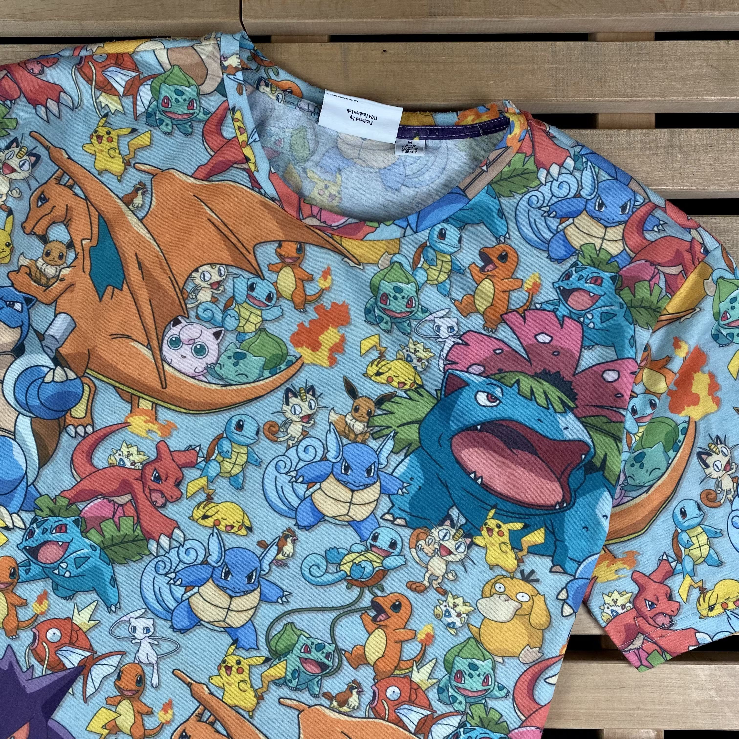 Nintendo × Pokemon × Vintage Mens T Shirt Pokemon Nintendo Size M Full Print Vintage Size US M / EU 48-50 / 2 - 2 Thumbnail