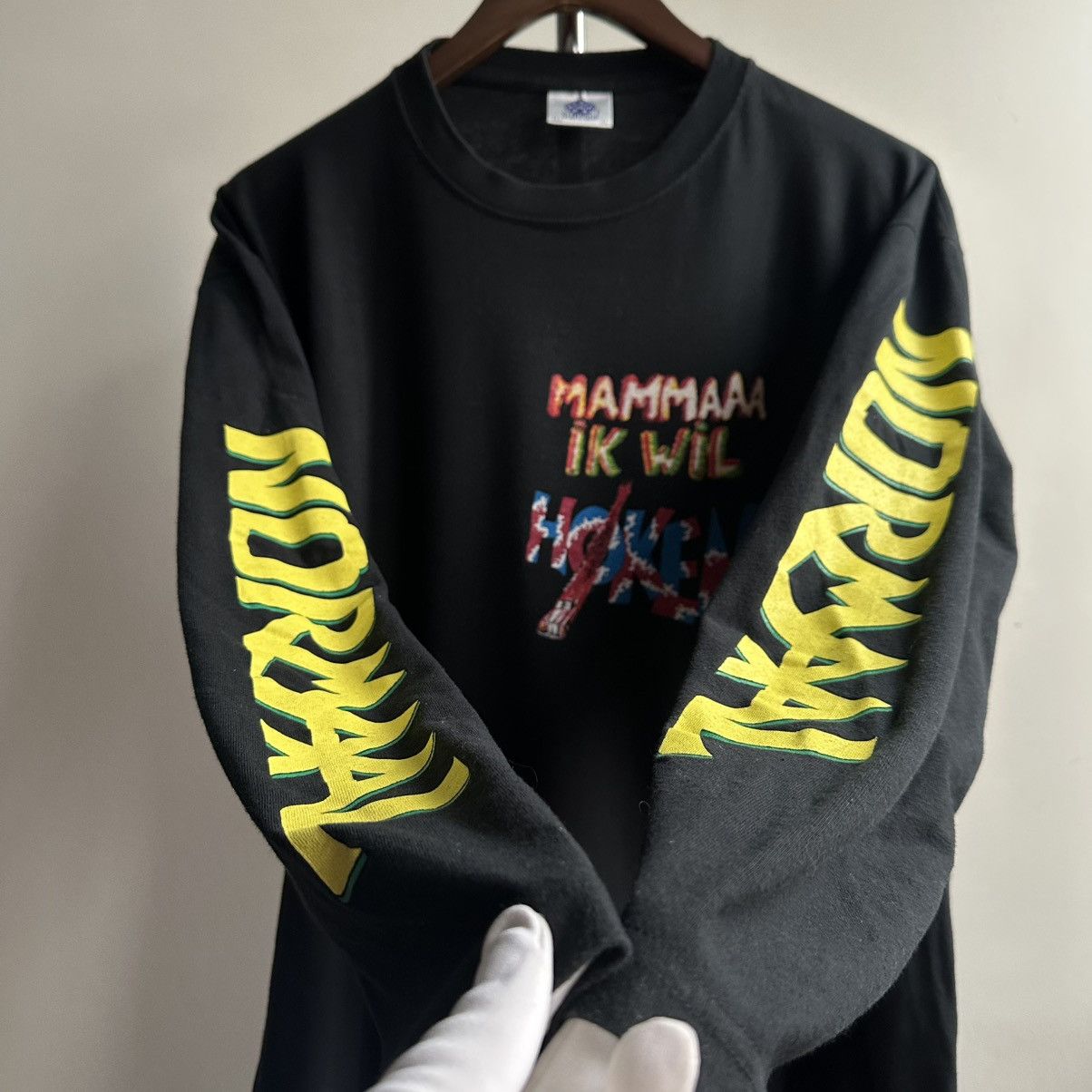 Band Tees × Vintage Vintage 90s NORMAAL HOKEN MAMMAAA IK WIL Long Sleeve Shirt Size US XL / EU 56 / 4 - 8 Thumbnail