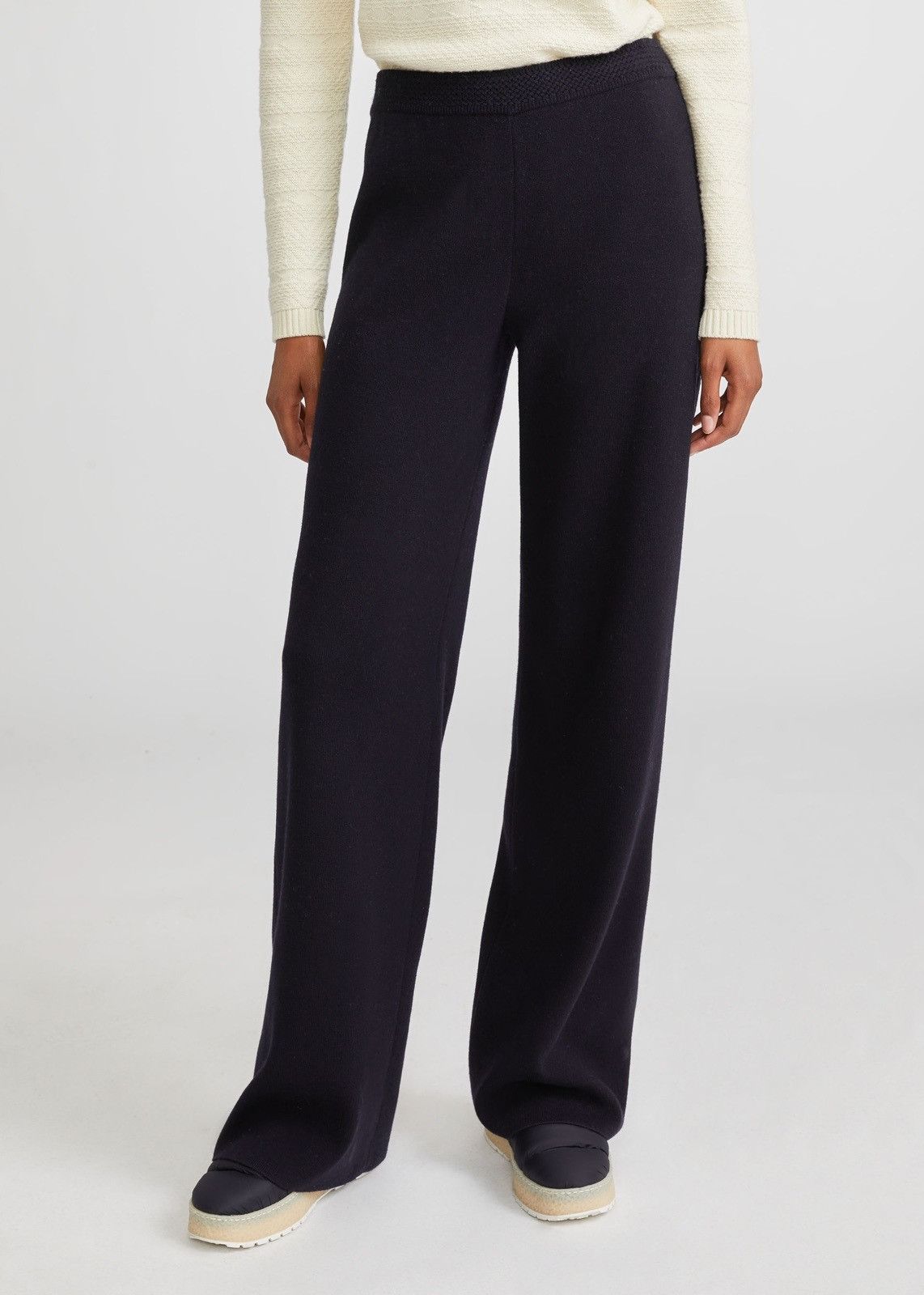Loro Piana o1srvl11e1124 Baby Cashmere Straight Trouser in Navy Blue Size 26" / US 2 / IT 38 - 2 Thumbnail