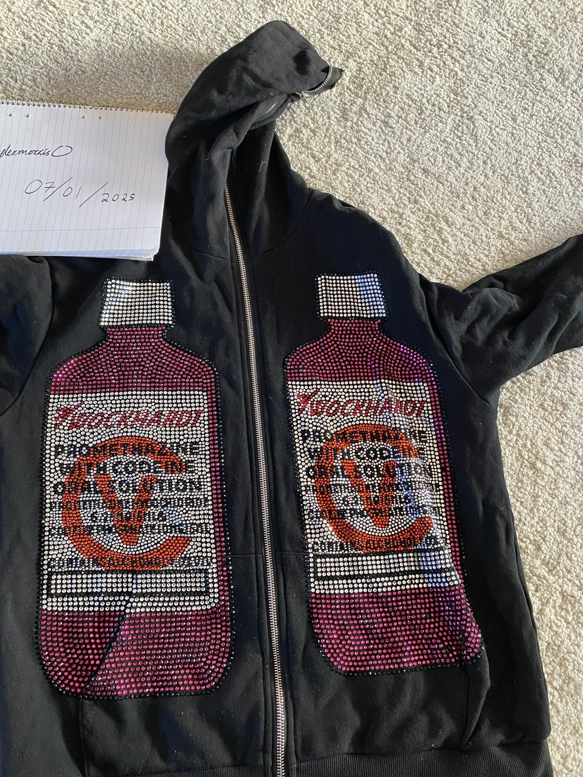Other Promethazine rhinestone hoodie Size US M / EU 48-50 / 2 - 1 Thumbnail