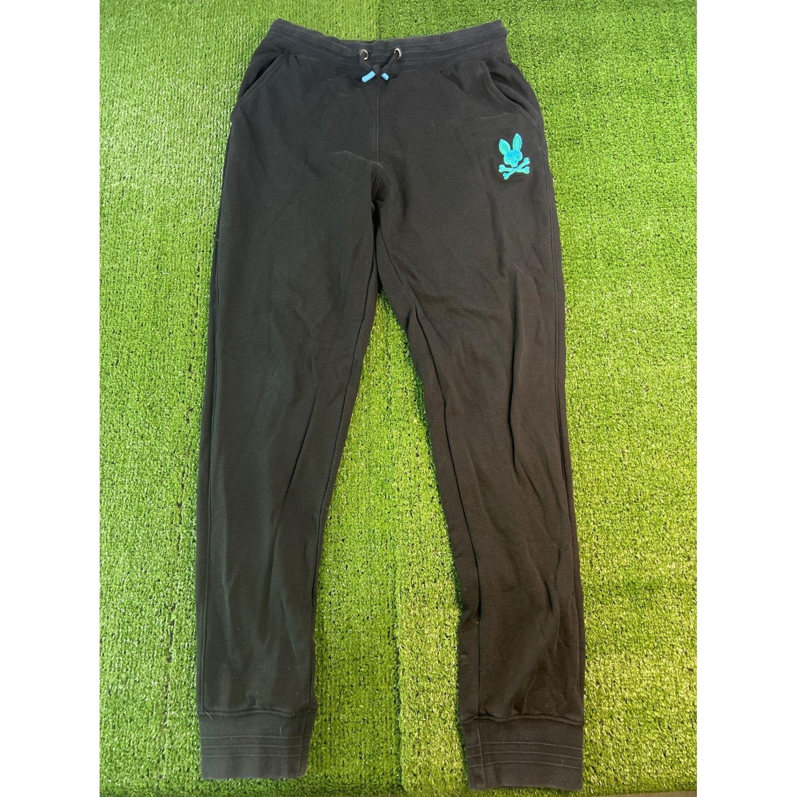 Psycho Bunny Psycho Bunny Mens Black Joggers Pants Drawstring Casual SM Size US 32 / EU 48 - 1 Thumbnail