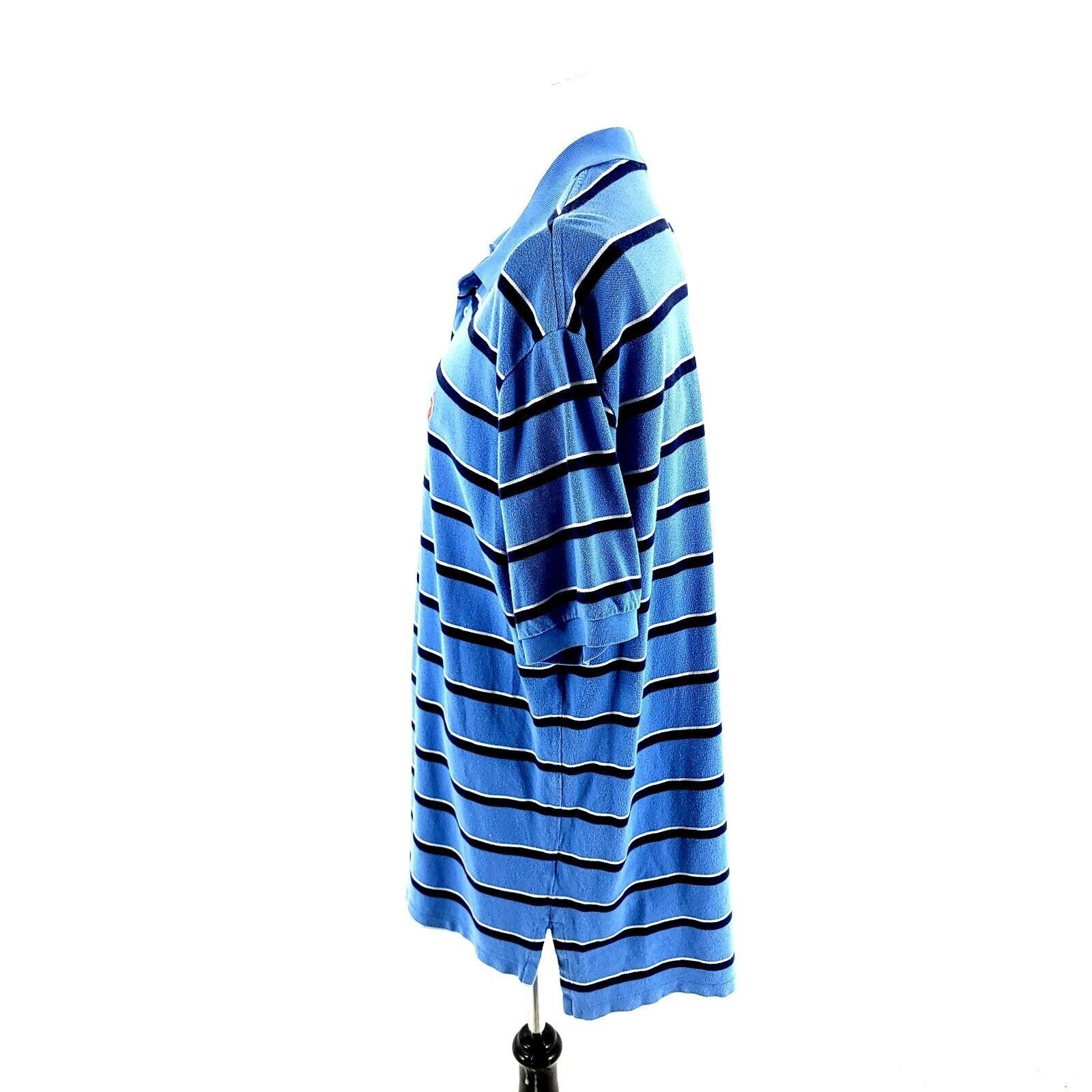 Polo Ralph Lauren Polo Ralph Lauren Blue Striped 2XL Cotton Collared Polo Shir Size US XXL / EU 58 / 5 - 4 Thumbnail