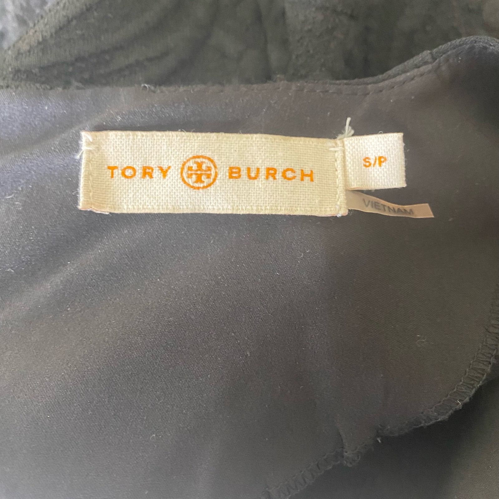 Tory Burch TORY BURCH Kiersten Black Embossed Knee Length Dress Size S / US 4 / IT 40 - 12 Thumbnail
