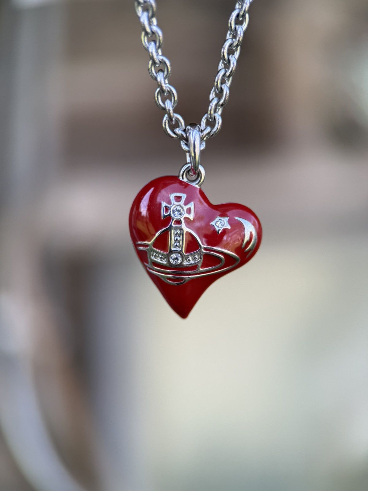 Vivienne Westwood Vivienne Westwood Enamel Heart Pendant Necklace In Red Size ONE SIZE - 1 Thumbnail