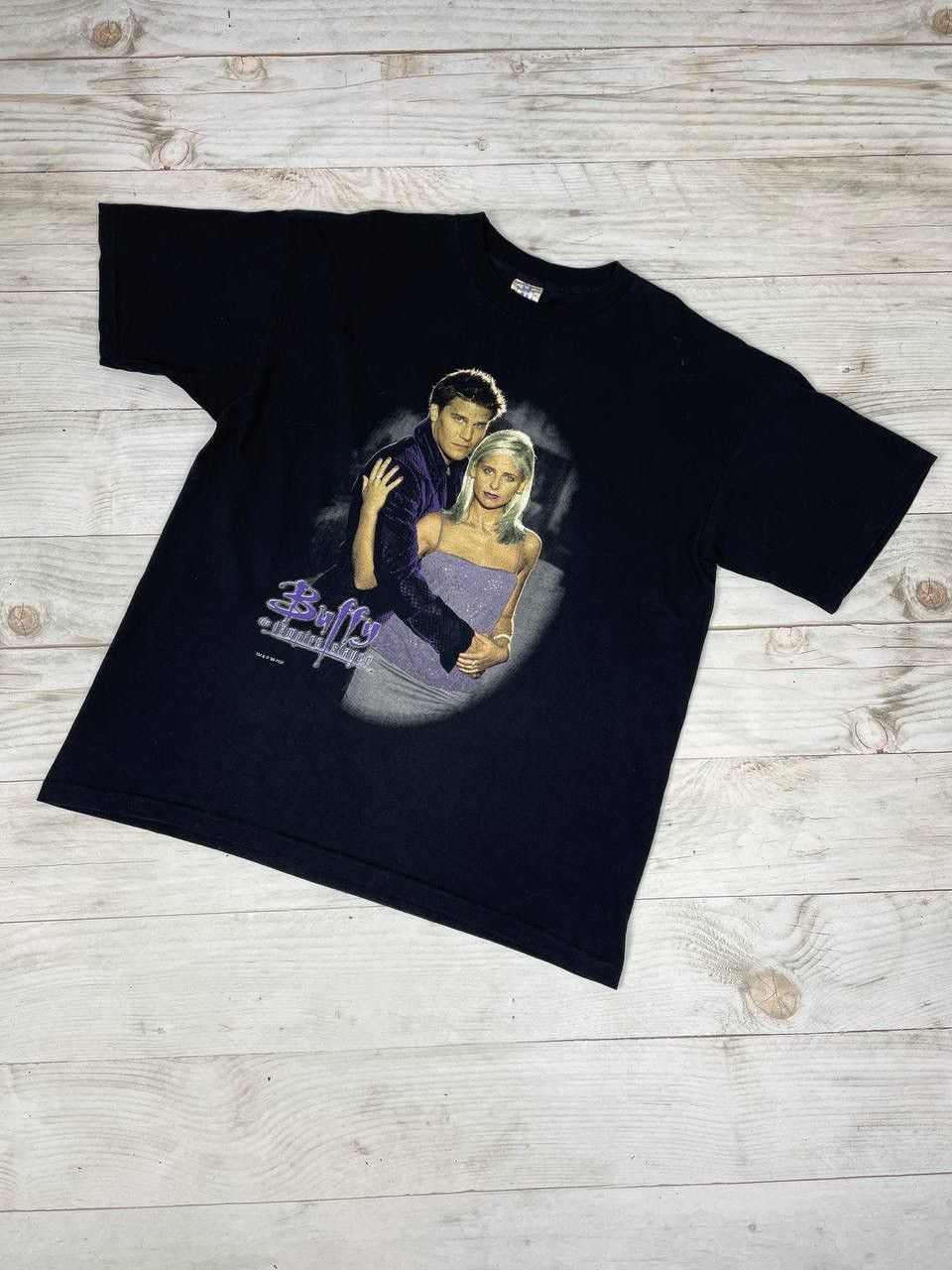 image of Buffy The Vampire Slayer 1998 Big Logo Movie in Black, Men's (Size XL)