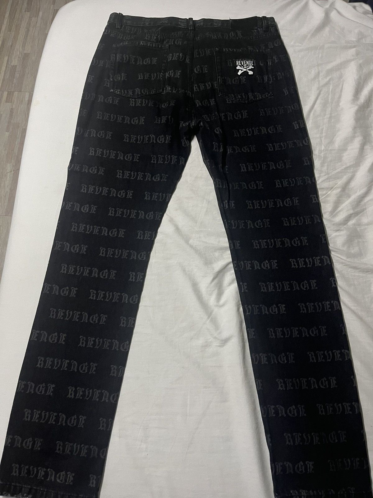 Revenge REVENGE ALLOVER LOGO DENIM PANT BLACK Size US 36 / EU 52 - 2 Thumbnail