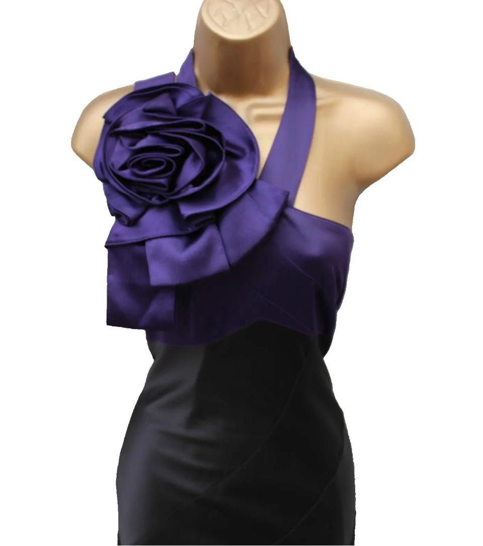 Karen Millen NEW Karen Millen Satin Fishtail Maxi Dress Silk Flower UK 12 Size M / US 6-8 / IT 42-44 - 3 Thumbnail
