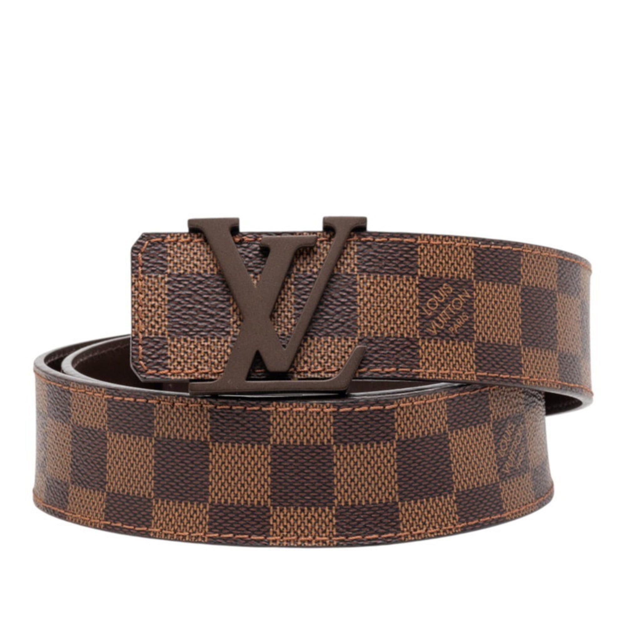 Louis Vuitton Damier Santur Initial Belt Size: 100 40 M9807 Brown Beige Leather Women's LOUIS VUITTON