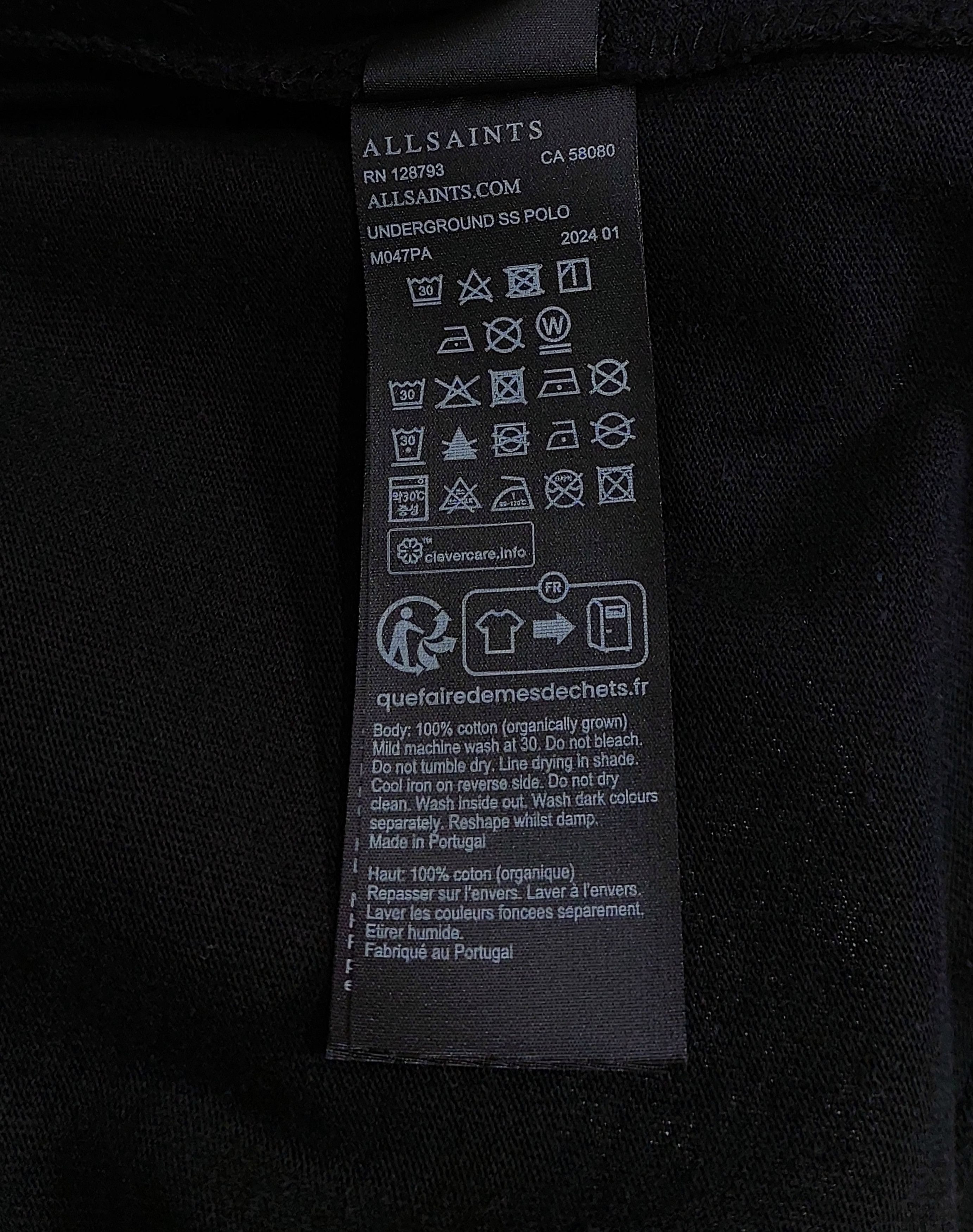 Allsaints underground polo shirt - black M Size US M / EU 48-50 / 2 - 5 Thumbnail