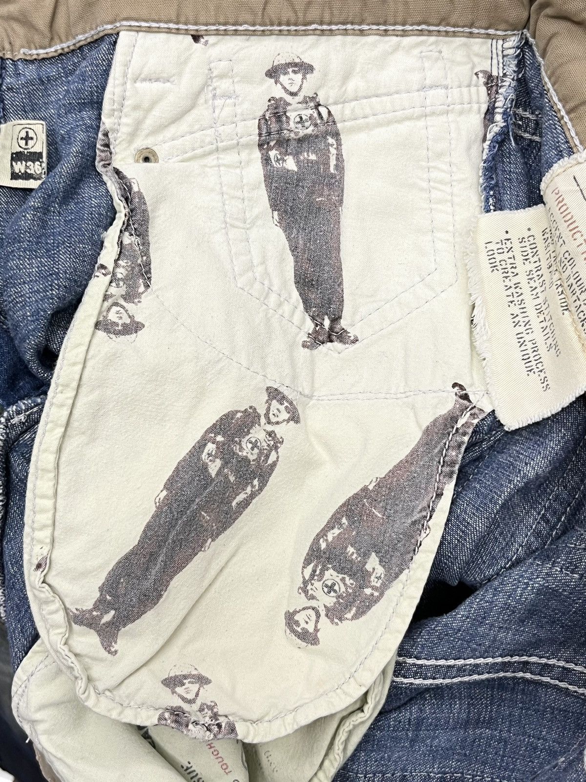 Jean FYE🔥TOUGH JEANSMITH Designer Distressed Bartack Denim Pants Size US 34 / EU 50 - 21 Thumbnail