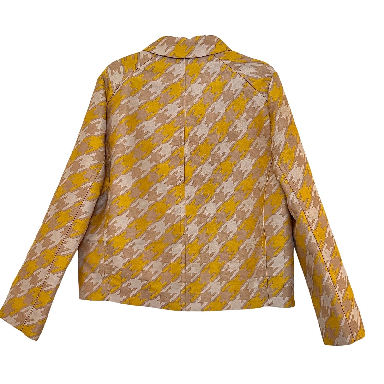Marni Marni Yellow Polyester Houndstooth Hidden Buttons Blazer Size M / US 6-8 / IT 42-44 - 2 Thumbnail