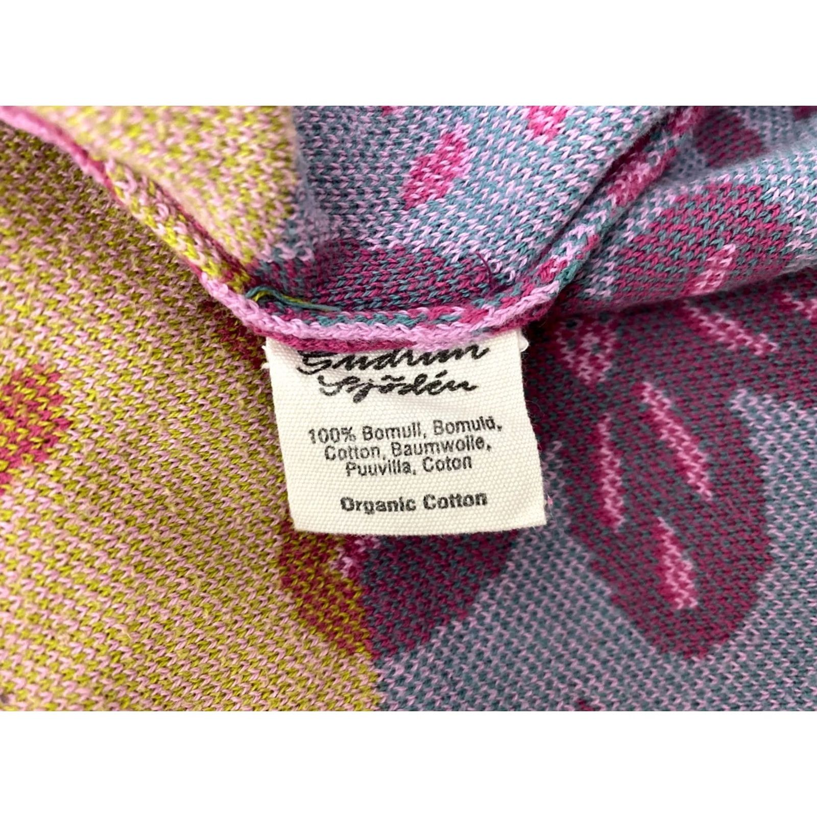 Vintage Gudrun Sjoden Jumper Tunic Shirt Womens L Pink Floral Knit Organic Cotton Boho Scandinavian Size L / US 10 / IT 46 - 6 Thumbnail