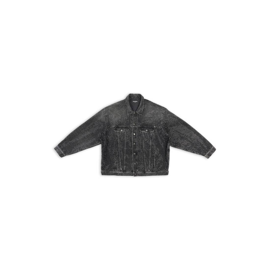 Balenciaga o1mt1gz0225 Large Fit Jacket With Rhinestones in Black Size US M / EU 48-50 / 2 - 1 Thumbnail