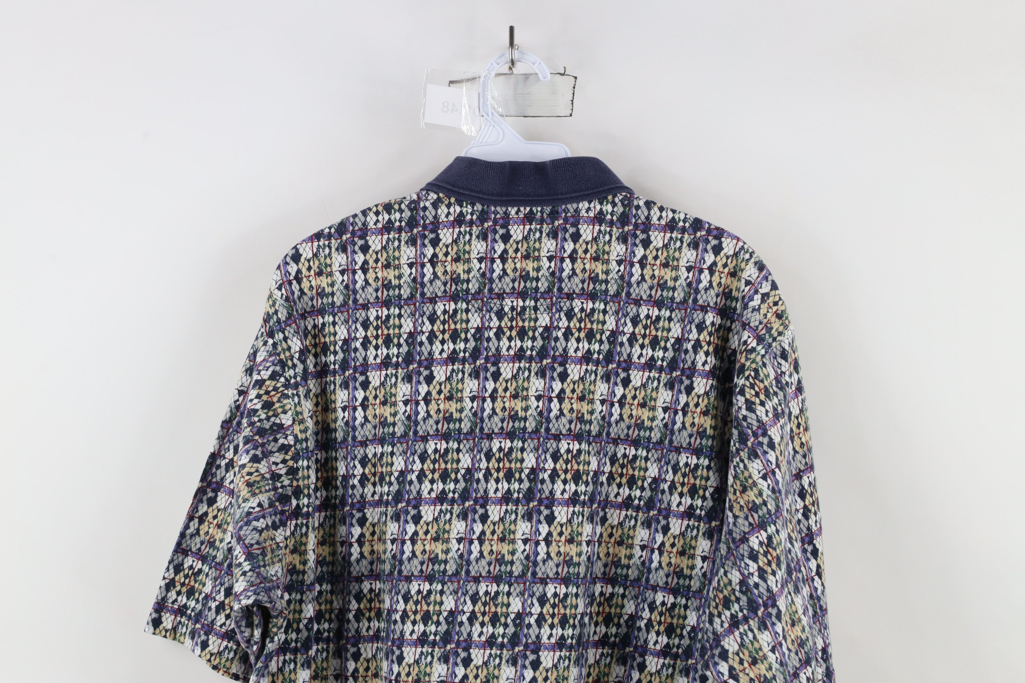 Vintage Vintage 90s Streetwear Abstract Plaid Golf Polo Shirt Size US L / EU 52-54 / 3 - 11 Thumbnail