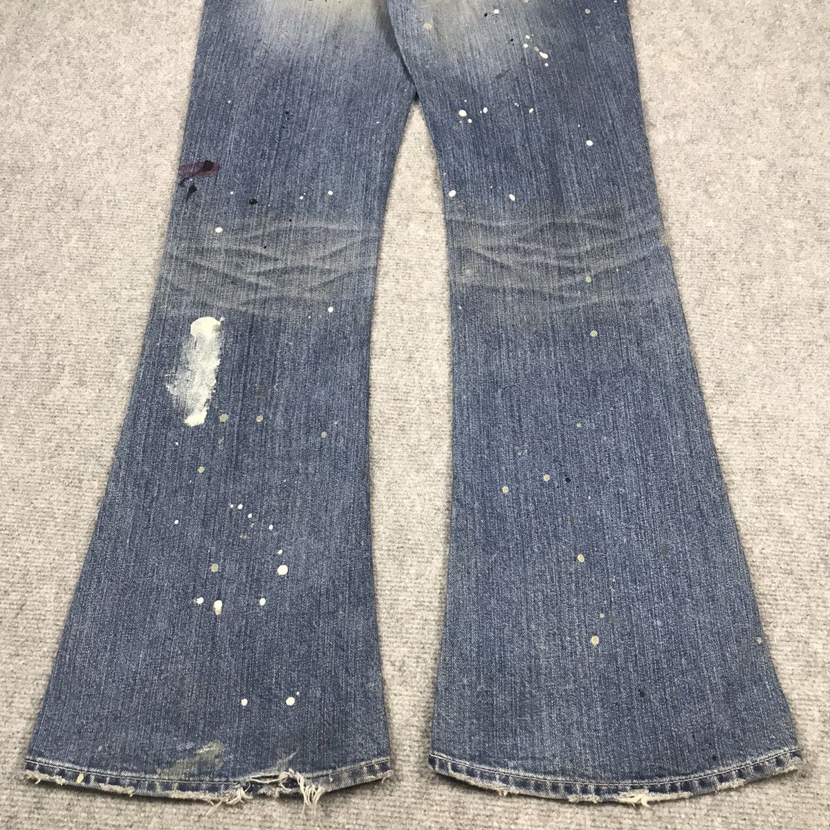 Designer × Japanese Brand FLARE🔥VANQUISH DISTRESSED BOOTCUT PAINTED DENIM PANTS 145 Size US 30 / EU 46 - 8 Thumbnail