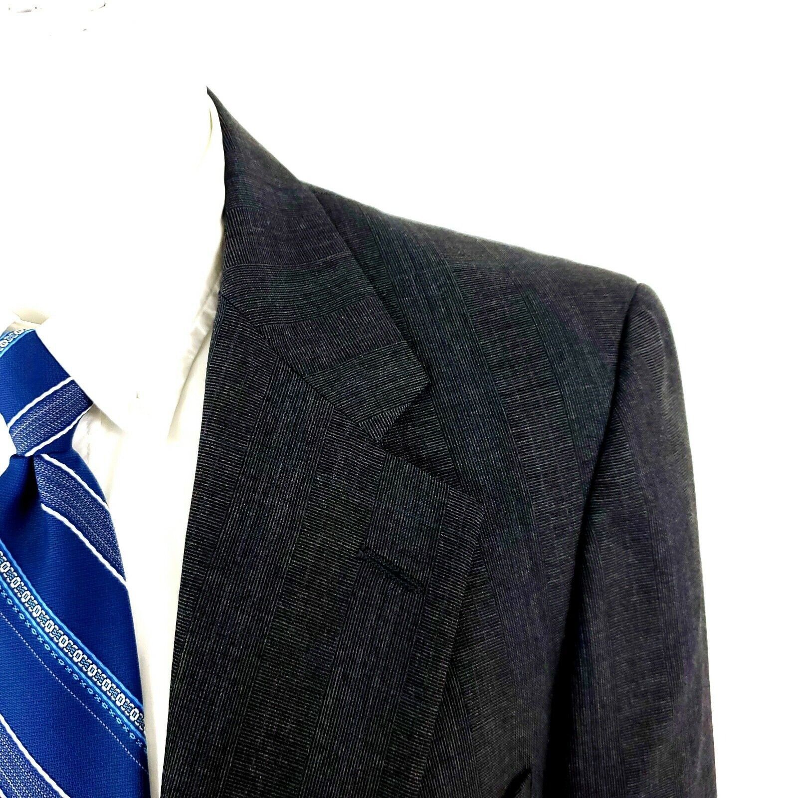 Aquascutum Aquascutum London Wool 2 Button Sport Coat 36R Gray Plaid Bl Size 36R - 2 Thumbnail