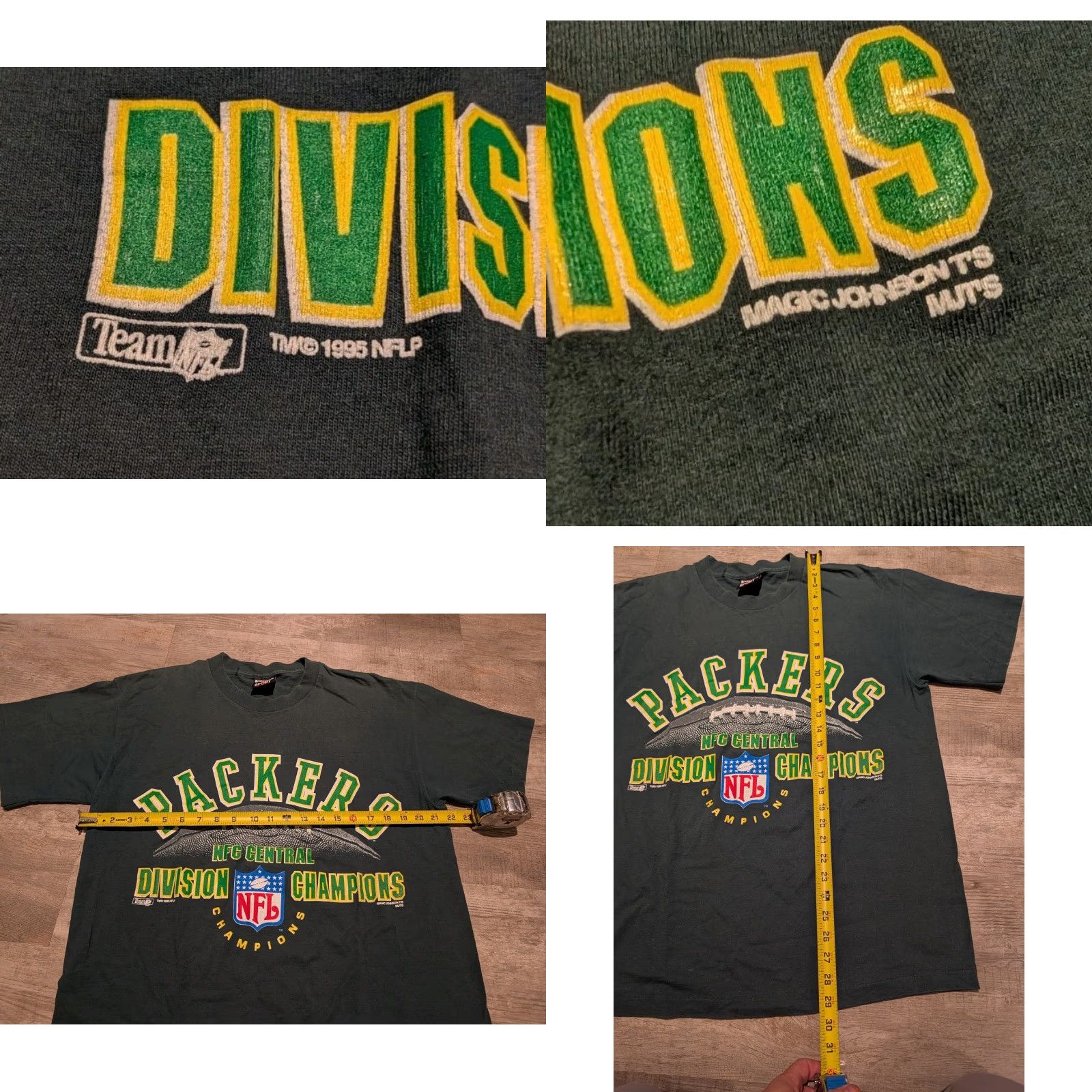 Vintage VINTAGE Magic Johnson Green Bay Packers T-Shirt L 90s Graphic Print Short Sleeve Crew Neck Mens Size US L / EU 52-54 / 3 - 8 Thumbnail