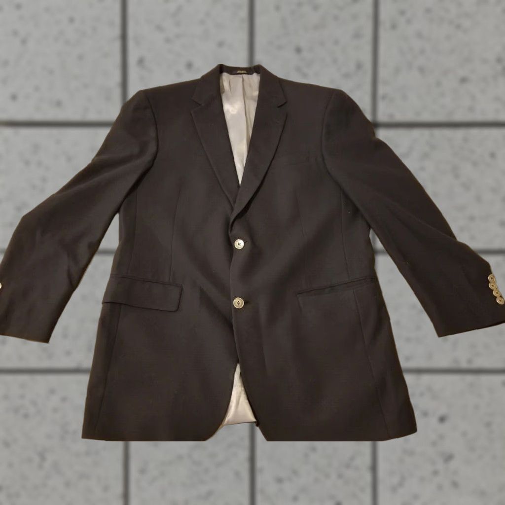 Hart Schaffner Marx VINTAGE Hart Schaffner Marx Sports Jacket Blazer 42L Navy Blue Mens 3-in-1 Wool Blazer Big & Tall Blue Sports Men Jacket Size 42R - 1 Thumbnail