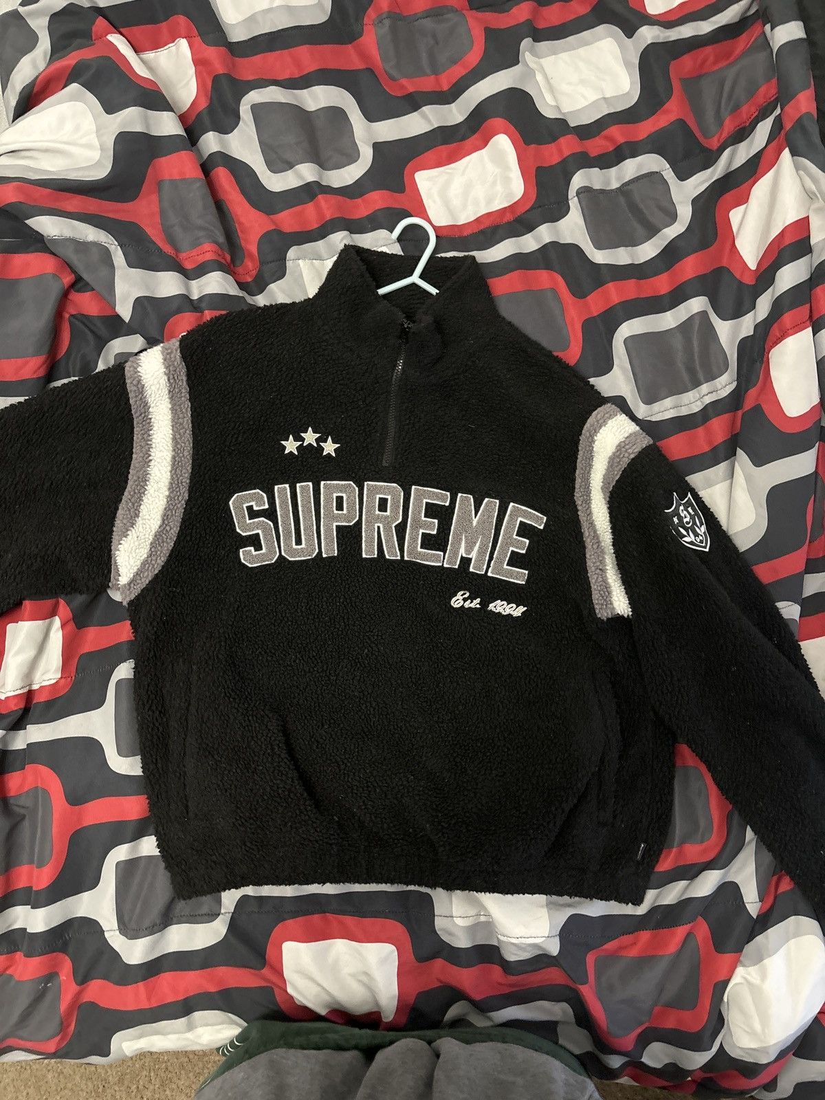 Supreme Supreme Arc Half Zip Fleece Pullover FW23 Black | Grailed