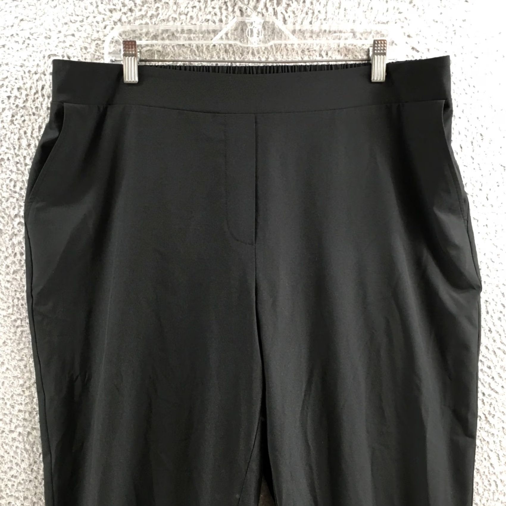 Calvin Klein Calvin Klein Black Pull-On Elastic Waist Tapered Ankle Pants Womens XL Regular Size 40" / US 18 - 2 Thumbnail
