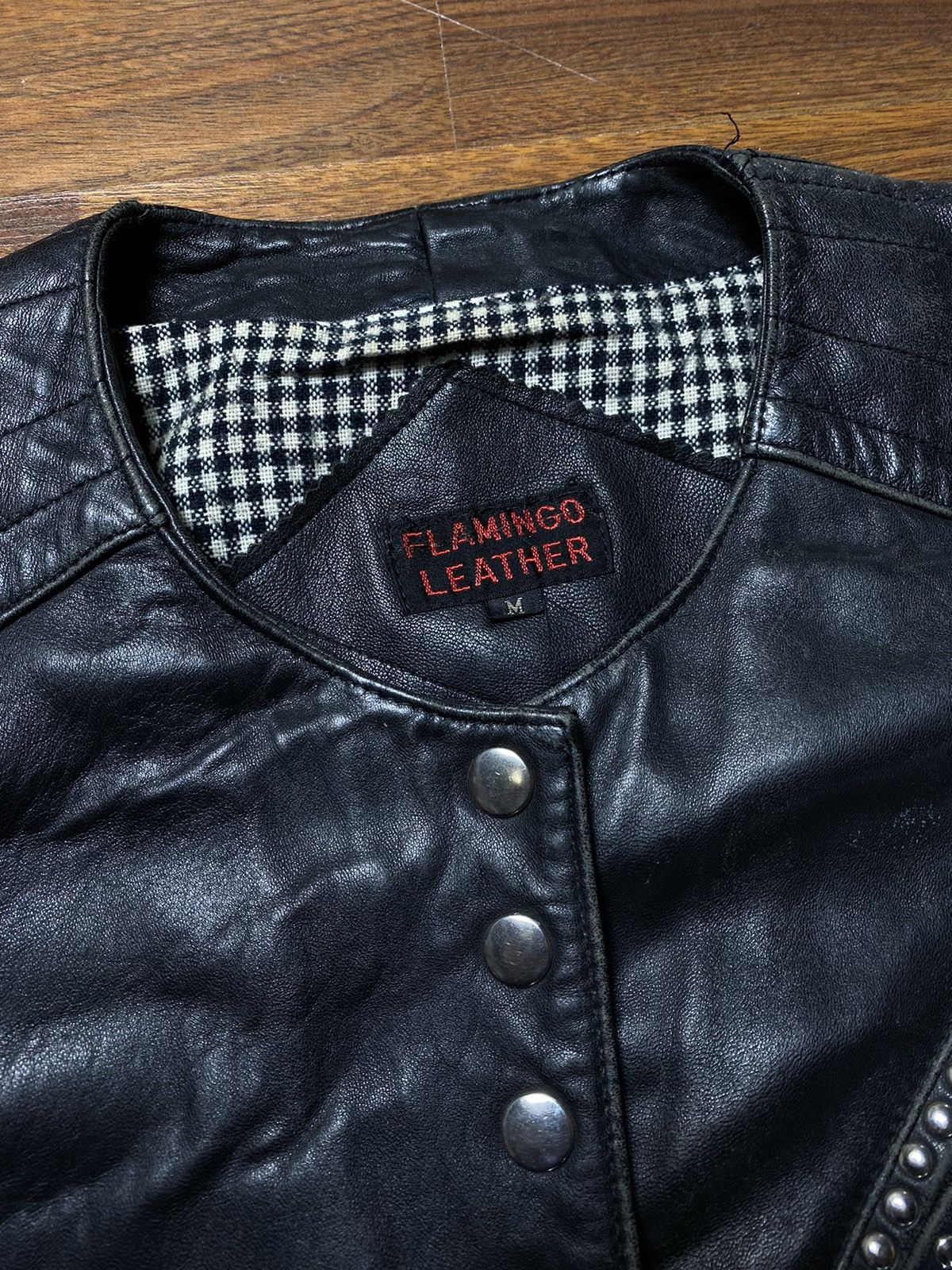 Leather Futuristic Vintage Japanese Style Flamingo Leather Jacket Size M / US 6-8 / IT 42-44 - 3 Thumbnail