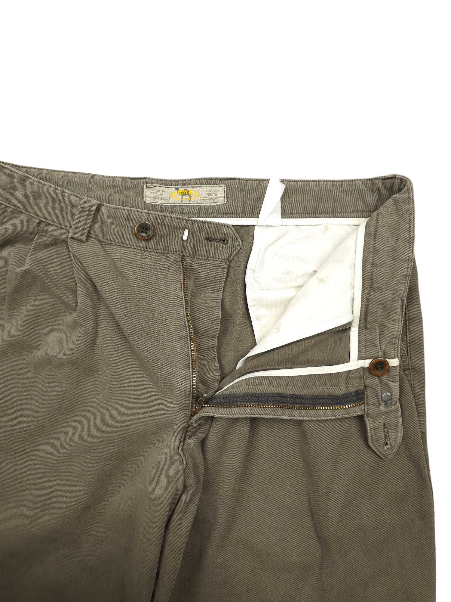 Vintage × camel active 💎 Size 36/32 Camel Baggy Straight Pleated Green Pants 90's Size US 36 / EU 52 - 3 Thumbnail