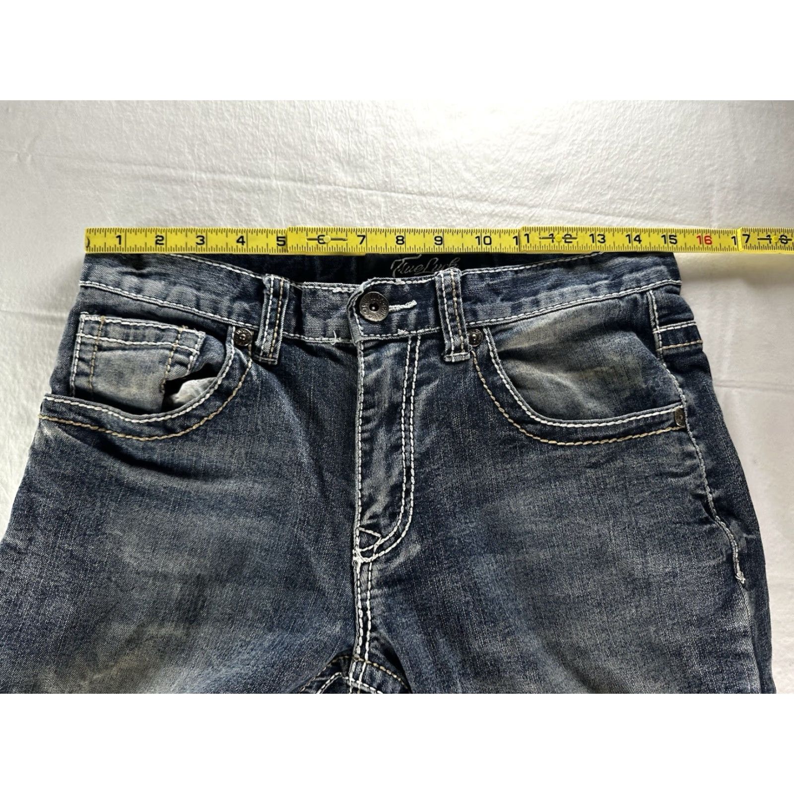 Denime True Luck Jeans Mens 32x28 Stretch Denim Straight Fit Size Thick Stitch Size US 32 / EU 48 - 5 Thumbnail