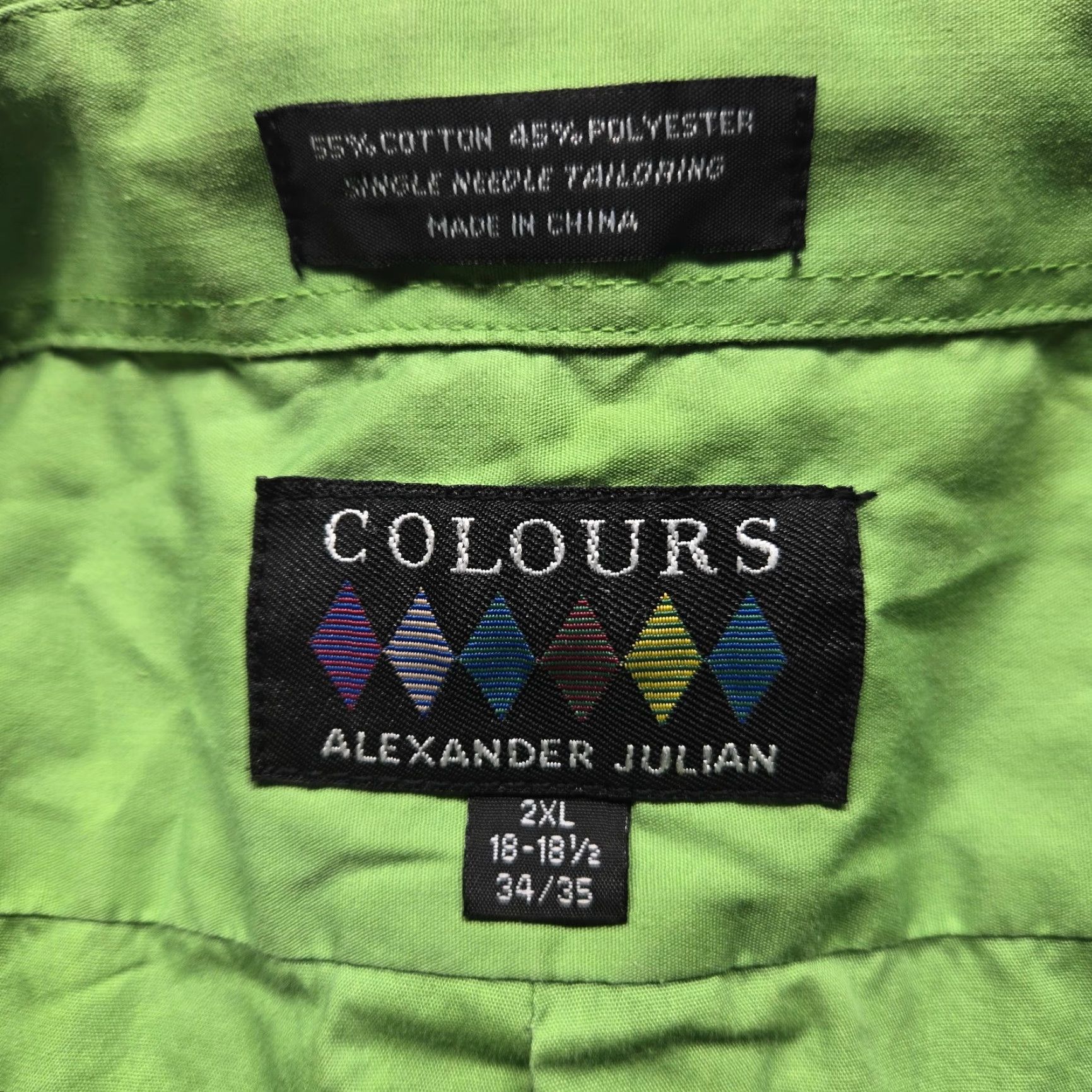 Alexander Julian Alexander Julian Shirt Men's 2XL Solid Green Button-Up Casual Formal Business Workwear 18 18.5 XXL 2XL Colourful Logo Modern Classic Size US XXL / EU 58 / 5 - 3 Thumbnail