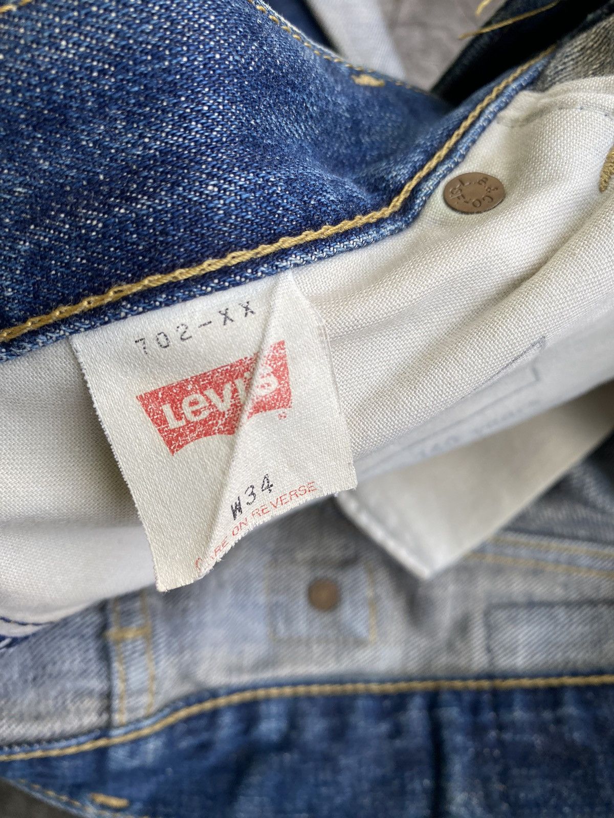 Levi's × Levi's Vintage Clothing × Vintage VINTAGE LEVIS 702 BIG E SELVEDGE WITH BUTTON J22, VERY RARE Size US 34 / EU 50 - 9 Thumbnail