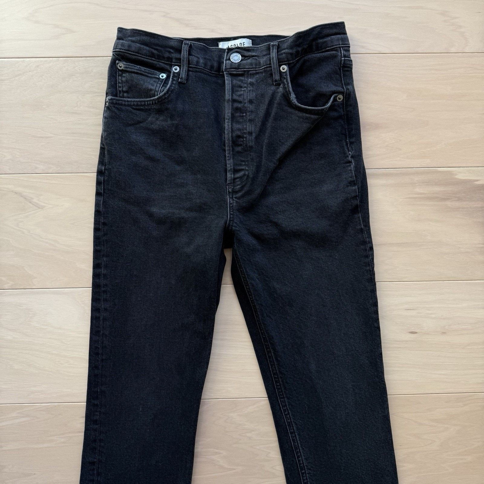 Agolde Agolde Riley Crop Jeans Women's 28 Black High Rise Glam Boho Size 28" / US 6 / IT 42 - 3 Thumbnail