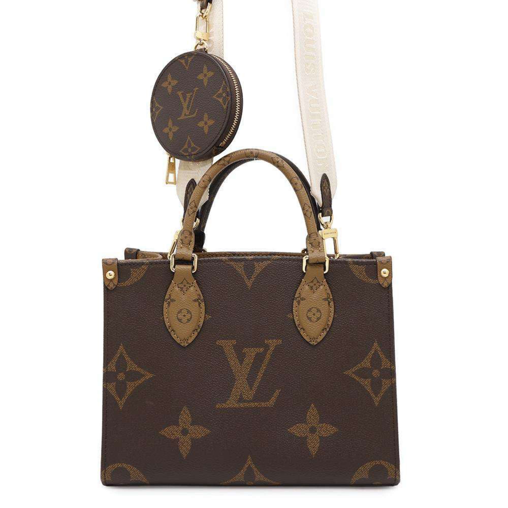 Louis Vuitton Handbag Monogram Reverse Giant On-The-Go Pm M46373 Tote Bag 2Way in Red, Women's