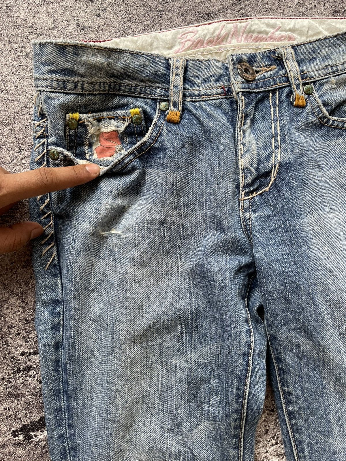 Japanese Brand Vintage Jepanese Brand Blue Faded Wash Style Flare Jeans Size 29" - 6 Thumbnail