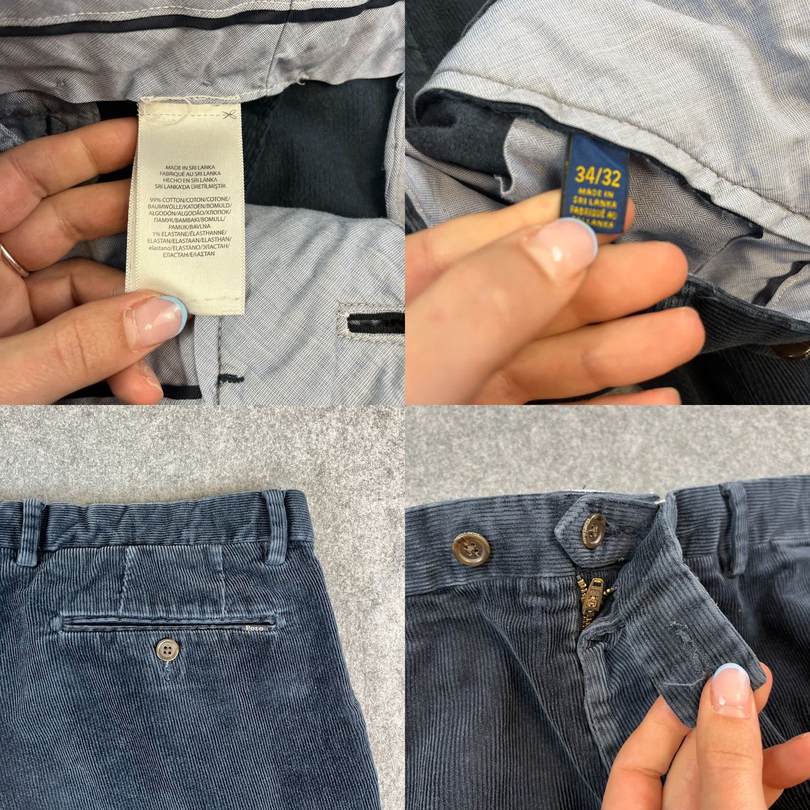 Polo Ralph Lauren Polo Ralph Lauren Mens Corduroy Trousers Pants Tapered 34 32 Navy Blue Stretch Trousers Regular Mens Size US S / EU 44-46 / 1 - 8 Thumbnail