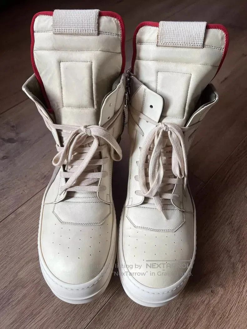 Rick Owens Rick Owens Cream Color Suede High Top Sneakers. Size US 10.5 / EU 43-44 - 1 Thumbnail