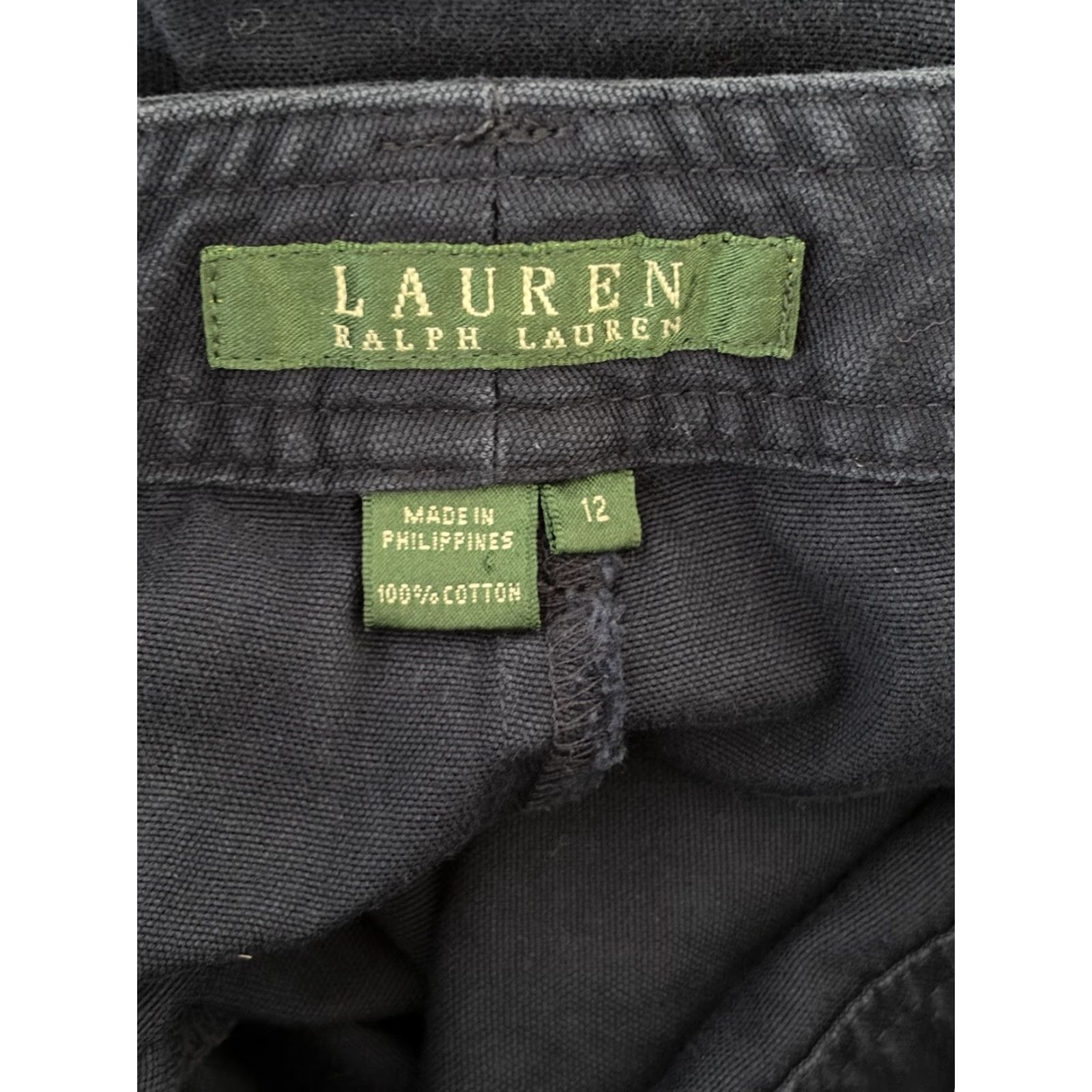 Ralph Lauren Ralph Lauren LRL Shorts Womens Blue Flat Front Bermuda Zip Pocket 12 Regular Cotton Blend Knit Logo Button Zipper Size 34" / US 12 / IT 48 - 5 Thumbnail