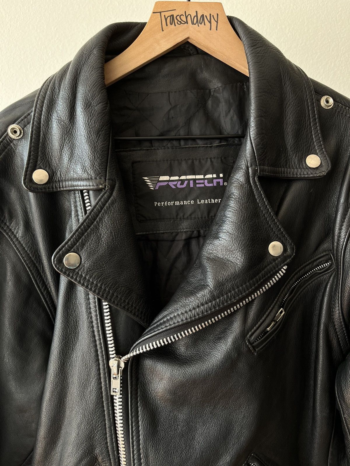 Vintage Vintage Protech Leather Biker Jacket Size US S / EU 44-46 / 1 - 3 Thumbnail