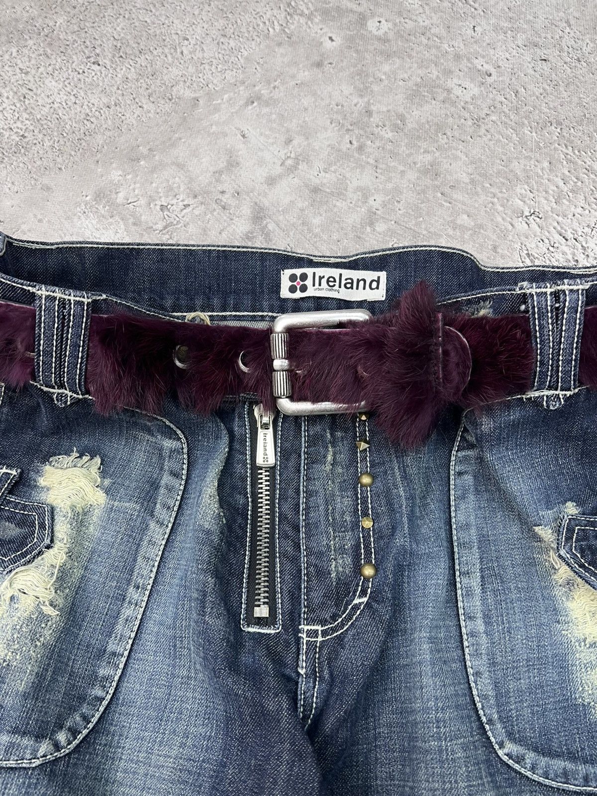 Hysteric Glamour × If Six Was Nine SALE💣💣AVANT-GARDE GOTHIC LEATHER fur BELT RICK OWENS STYLE Size ONE SIZE - 7 Thumbnail