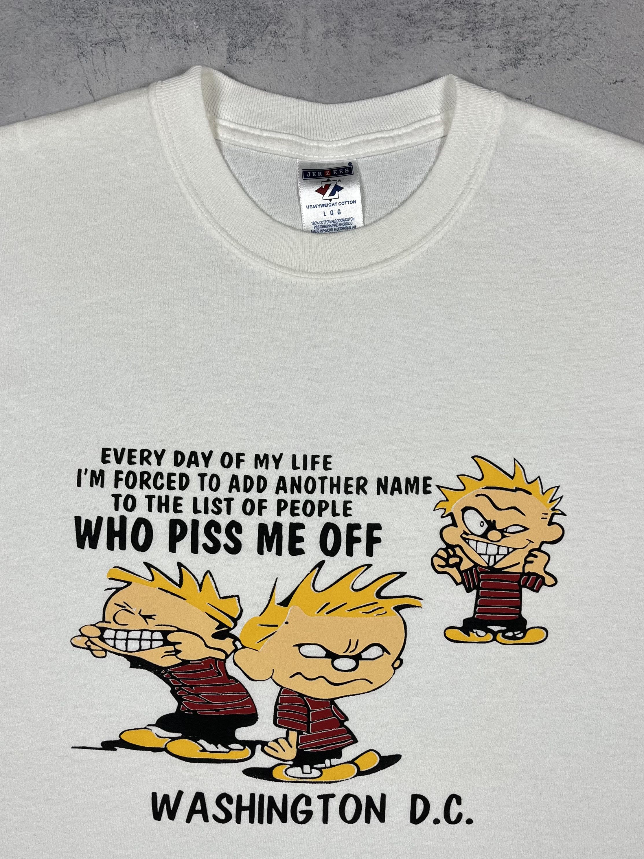 Cartoon Network Vintage Calvin And Hobbes Comics Cartoon Funny T Shirt 90’s Size US L / EU 52-54 / 3 - 7 Thumbnail