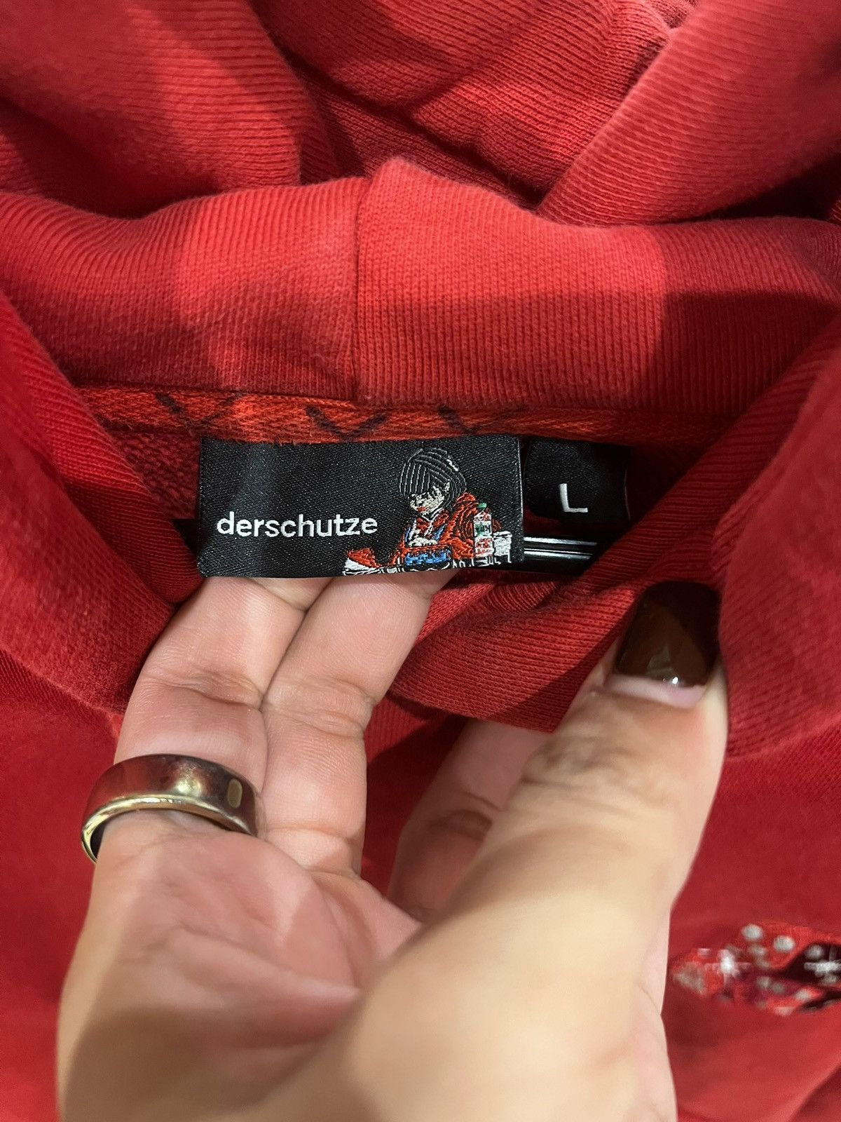 Derschutze DERSCHUTZE Dice Red and white embroidered hoodie Size US L / EU 52-54 / 3 - 3 Thumbnail