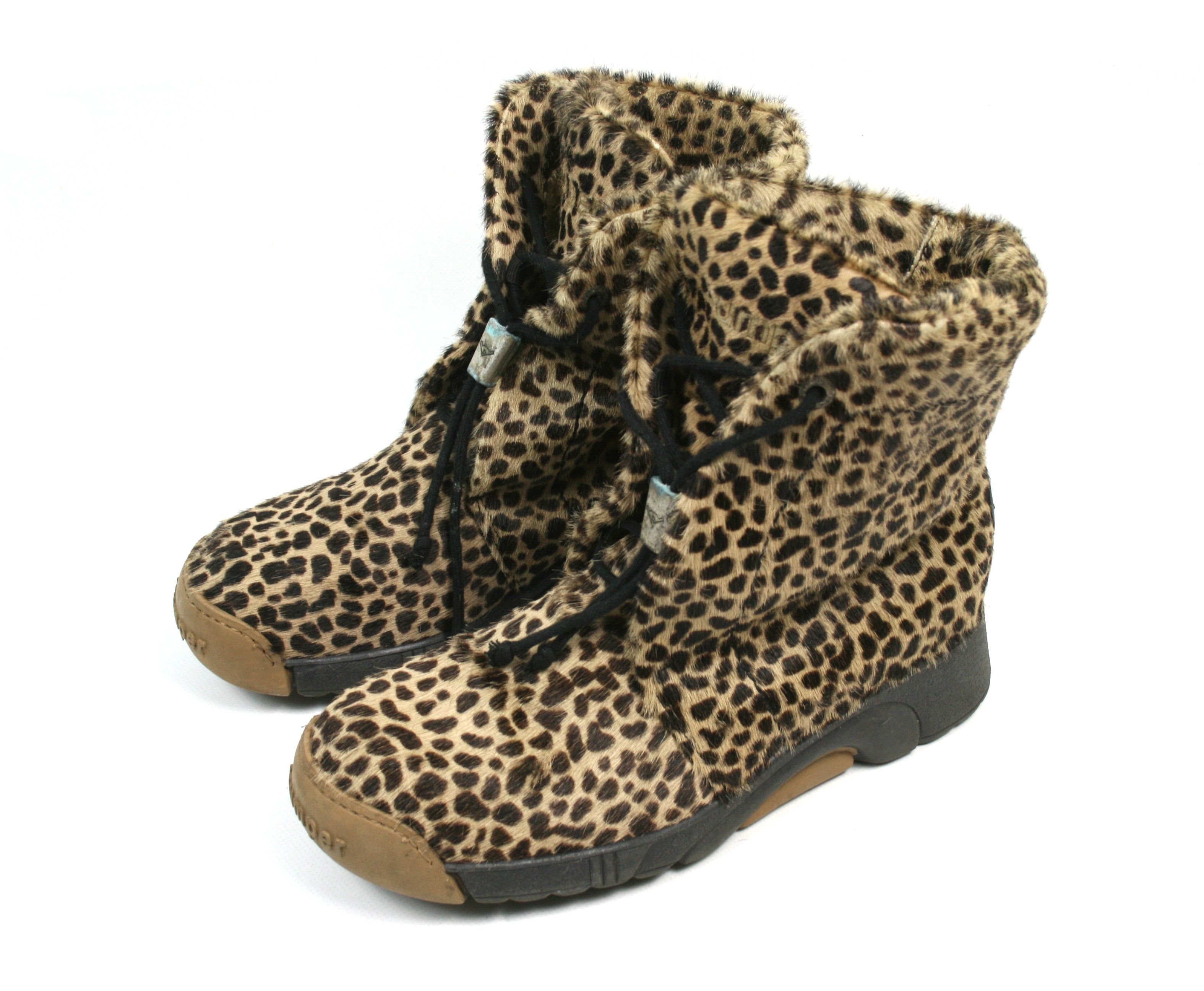 Japanese Brand Bumper Y2K Pony Hair Leopard Fur Boots Vintage Size US 10 / IT 40 - 2 Thumbnail