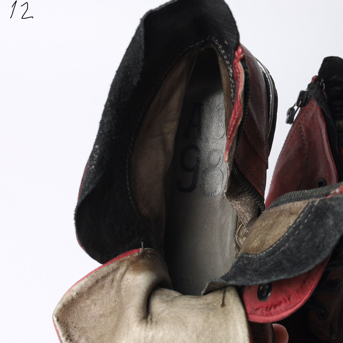 A.S.98 A.S.98 Leather Ankle Boots Western Zip Avantgarde Red Shoes Size US 8 / IT 38 - 13 Thumbnail