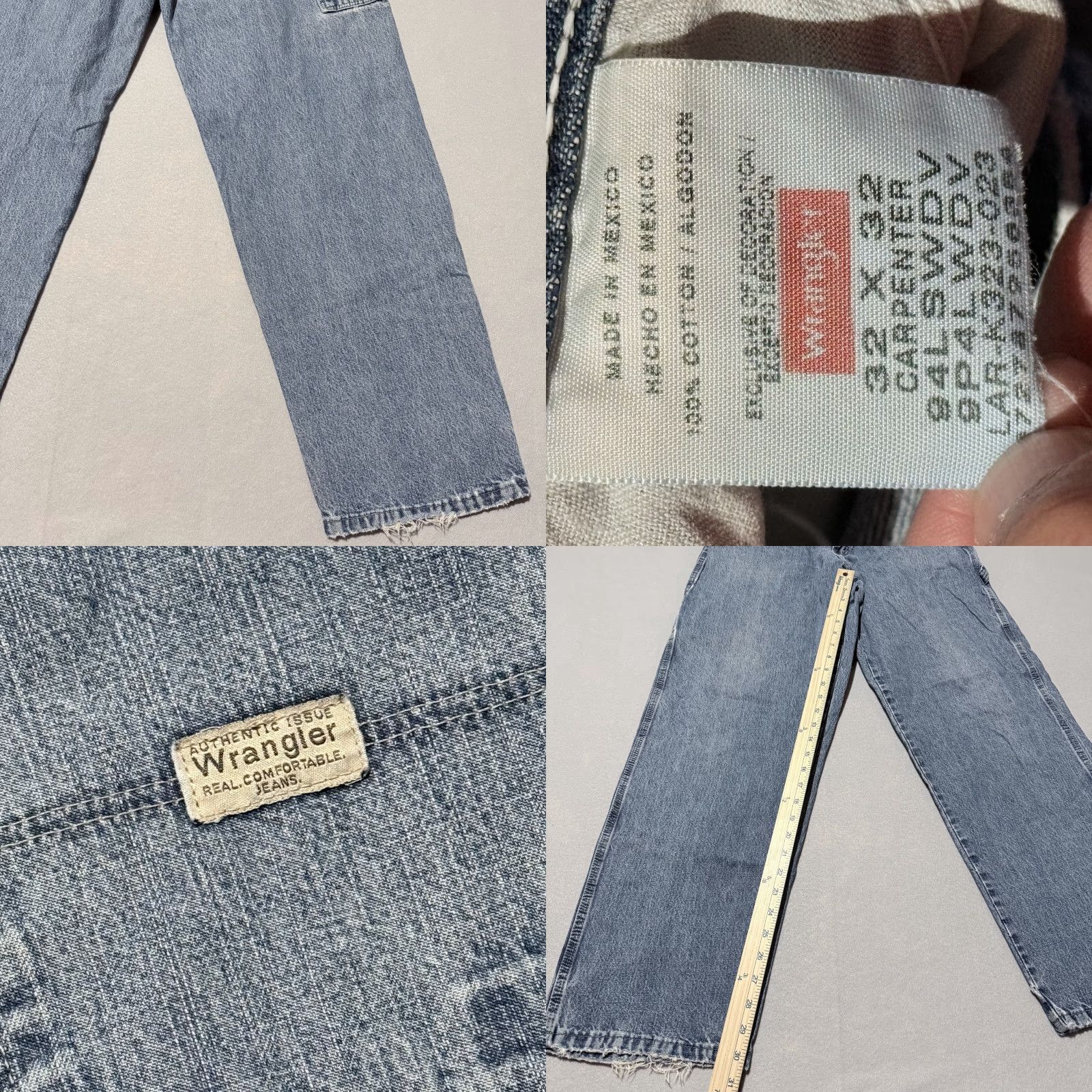 Wrangler Wrangler Jeans Men 32x32 Denim Medium Wash Carpenter Zip Fly Straight Size US 32 / EU 48 - 8 Thumbnail