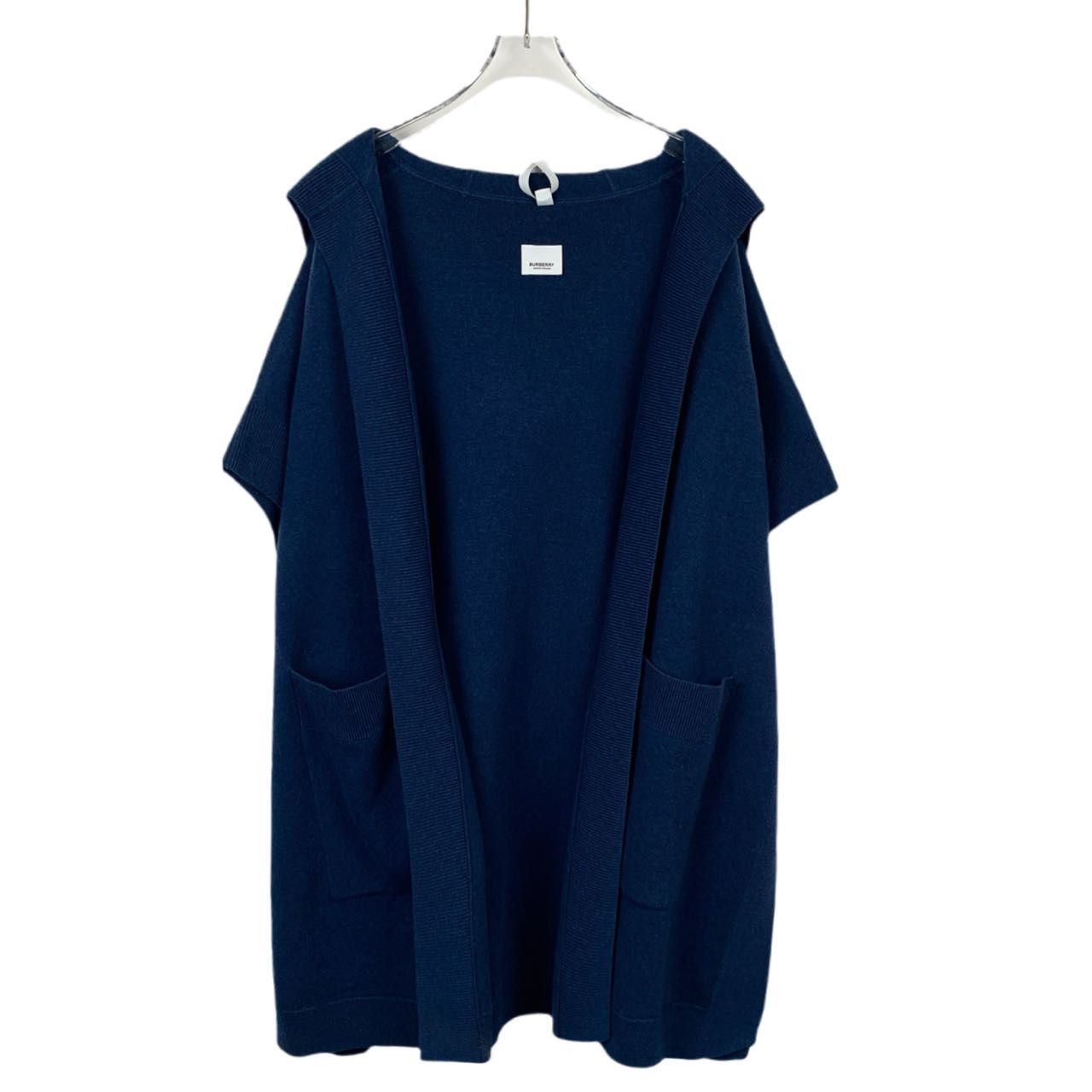 Burberry Burberry Navy Hooded Wool-Cashmere Poncho (One Size) Size ONE SIZE - 1 Thumbnail
