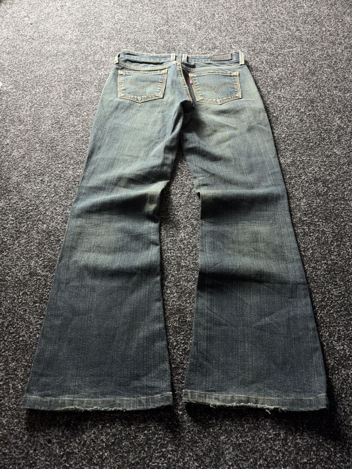 Levi's 00s Levi’s 551 Flare Y2K Vntg Bootcut Greenish Indigo Jeans Size 27" / US 4 / IT 40 - 12 Thumbnail