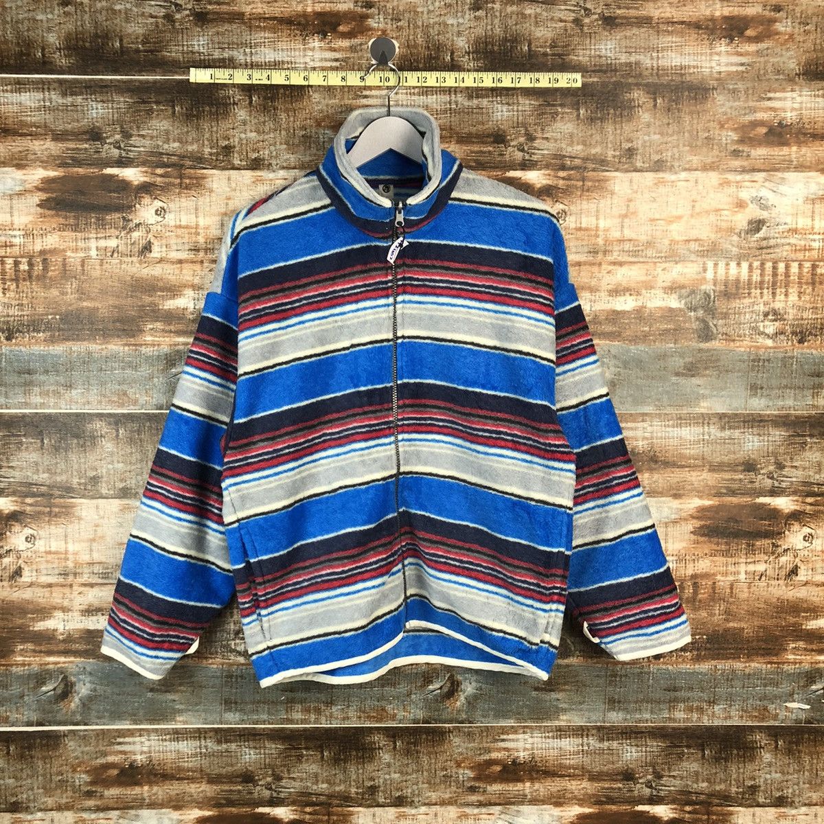 Ellesse × Homespun Knitwear Ellesse Blue fleece stripe Knitwear #A2402 Size US M / EU 48-50 / 2 - 1 Thumbnail