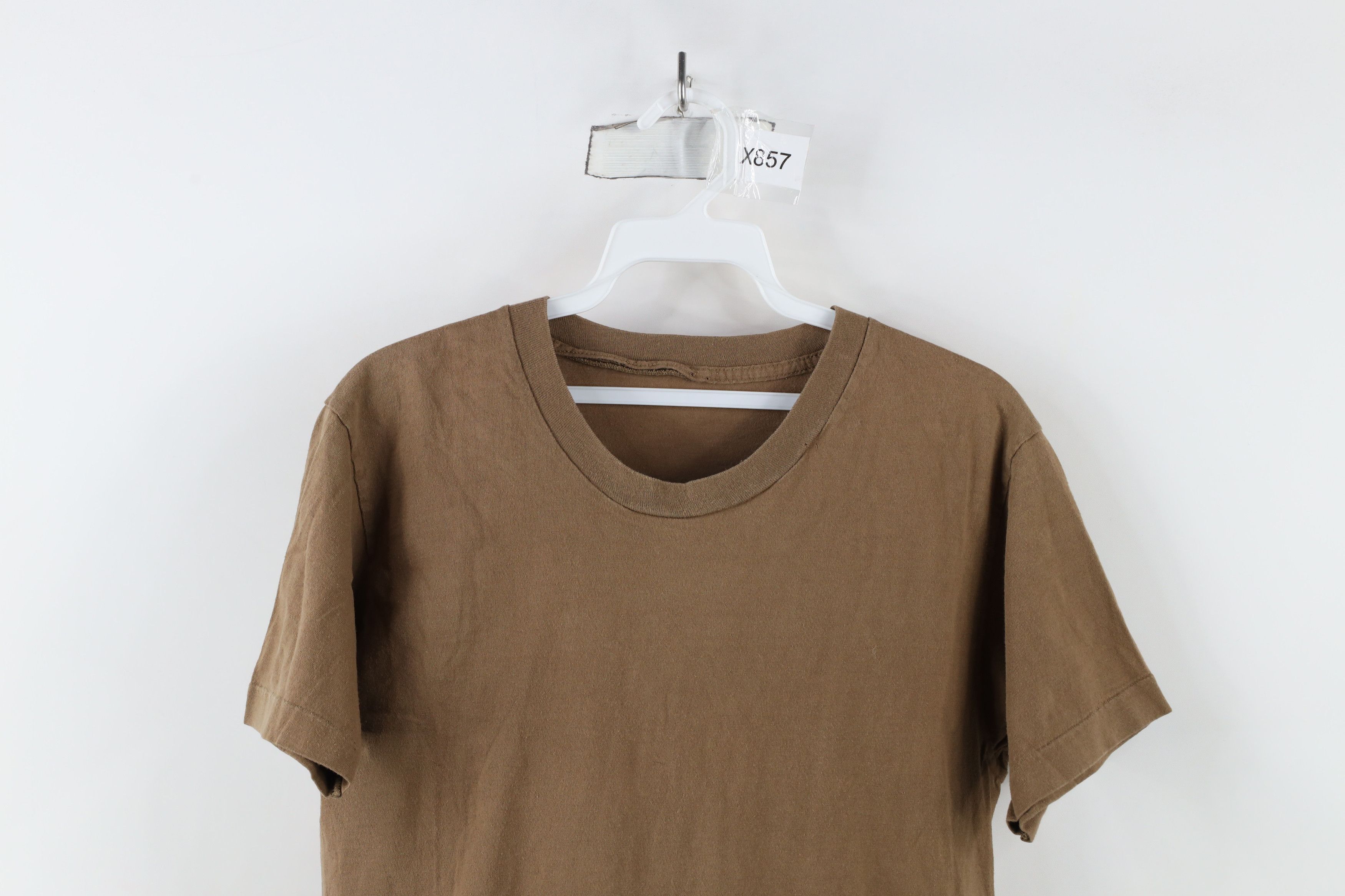 Vintage Vintage 90s Streetwear Blank Cotton T-Shirt Brown USA Size US S / EU 44-46 / 1 - 2 Thumbnail